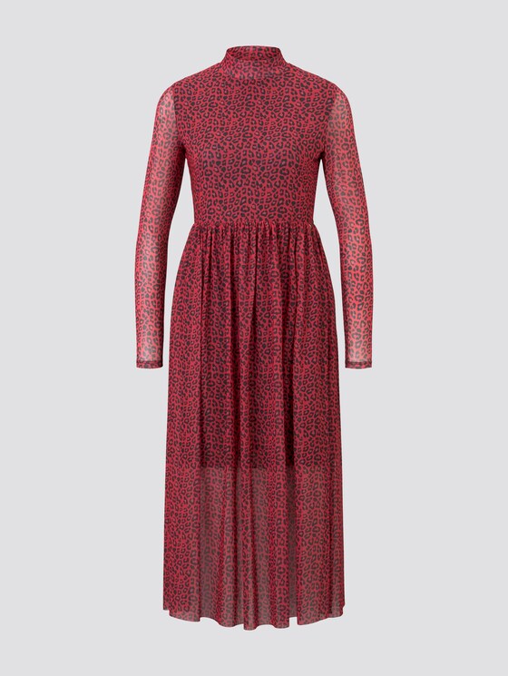 Gemustertes Midi-Kleid (rot) - von TOM TAILOR Denim