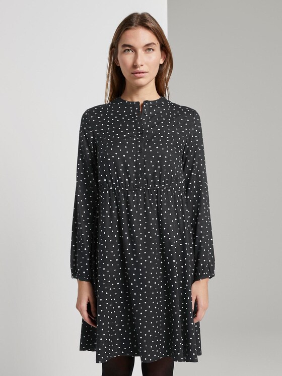 jurk met knoopsluiting - Vrouwen - black and white dot design jurk met knoopsluiting - Vrouwen - black and white dot design - 1 - TOM TAILOR
