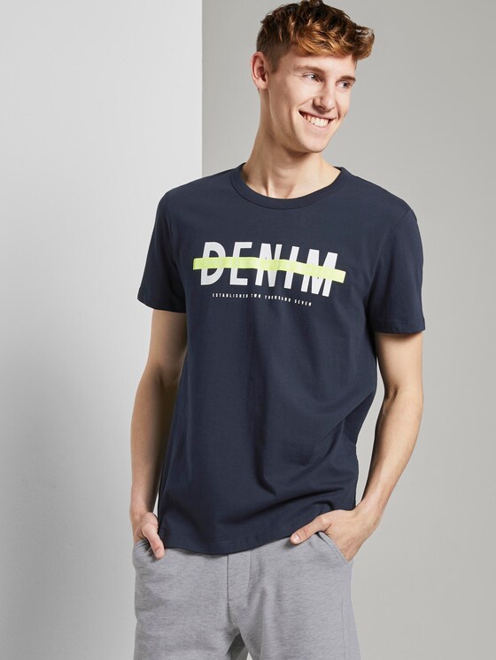 T-Shirt mit Schrift-Print - Männer - Sky Captain Blue T-Shirt mit Schrift-Print - Männer - Sky Captain Blue - 5 - TOM TAILOR Denim