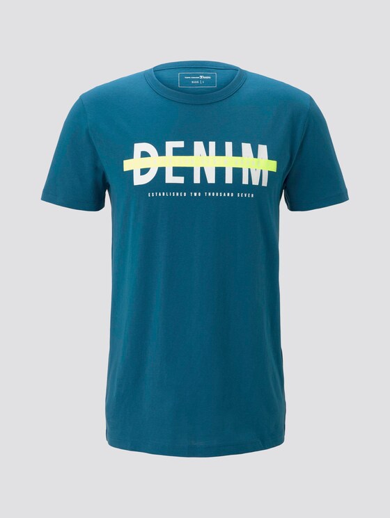 T-Shirt mit Schrift-Print - Männer - north atlantic blue T-Shirt mit Schrift-Print - Männer - north atlantic blue - 7 - TOM TAILOR Denim
