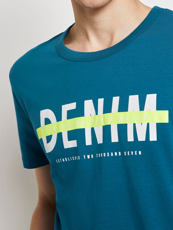 T-Shirt mit Schrift-Print - Männer - north atlantic blue T-Shirt mit Schrift-Print - Männer - north atlantic blue - 9 - TOM TAILOR Denim