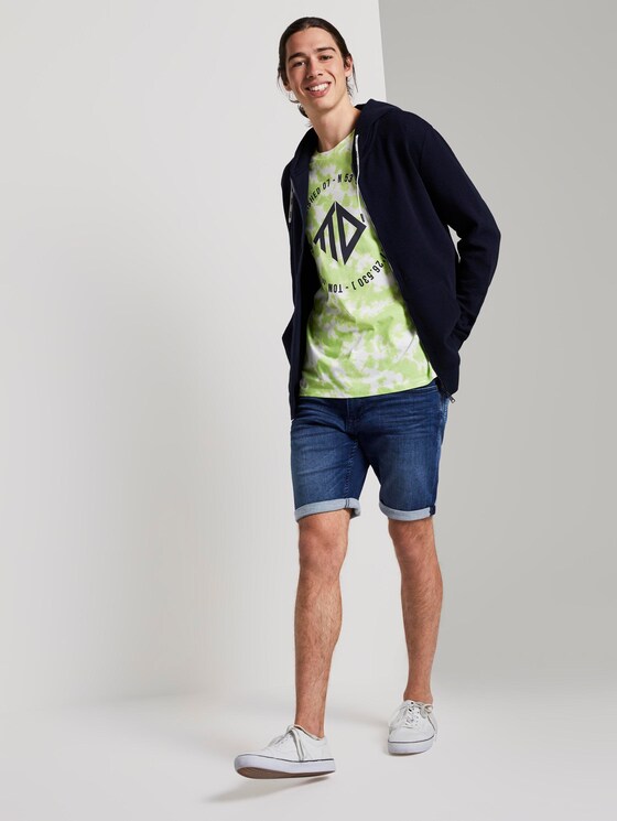 T-shirt in a batik look - Men - neon white batik print T-shirt in a batik look - Men - neon white batik print - 3 - TOM TAILOR Denim