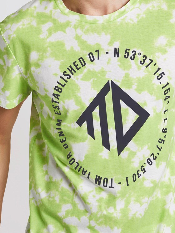 T-shirt in a batik look - Men - neon white batik print T-shirt in a batik look - Men - neon white batik print - 9 - TOM TAILOR Denim