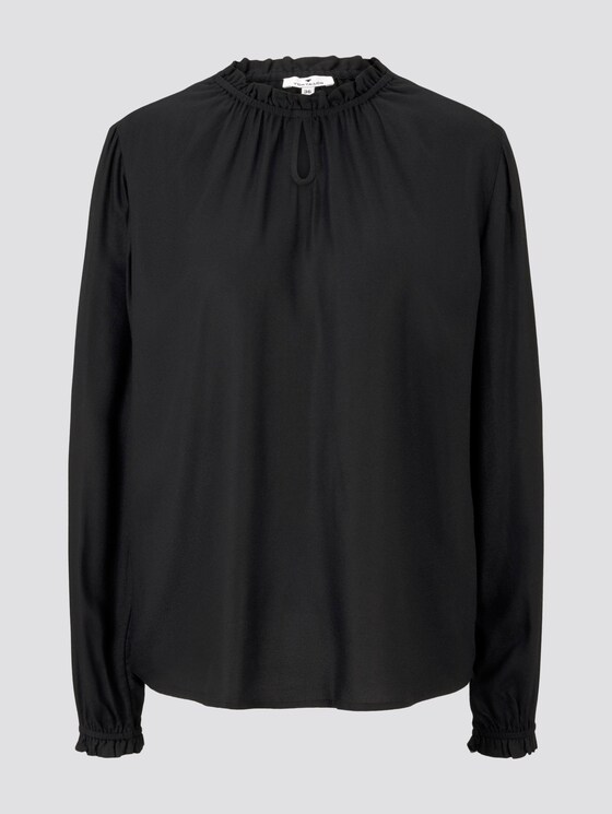 Bluse mit Raffung - Frauen - Deep Black Bluse mit Raffung - Frauen - Deep Black - 7 - TOM TAILOR