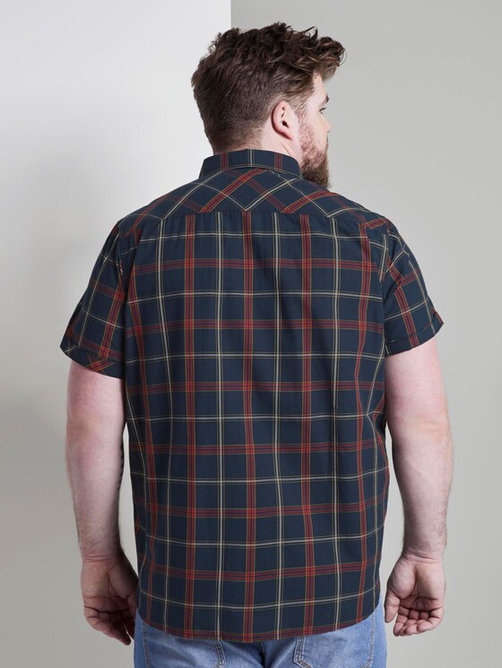 Kariertes Kurzarmhemd - Männer - navy red big check Kariertes Kurzarmhemd - Männer - navy red big check - 2 - Men Plus