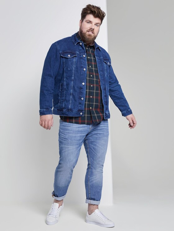 Kariertes Kurzarmhemd - Männer - navy red big check Kariertes Kurzarmhemd - Männer - navy red big check - 3 - Men Plus