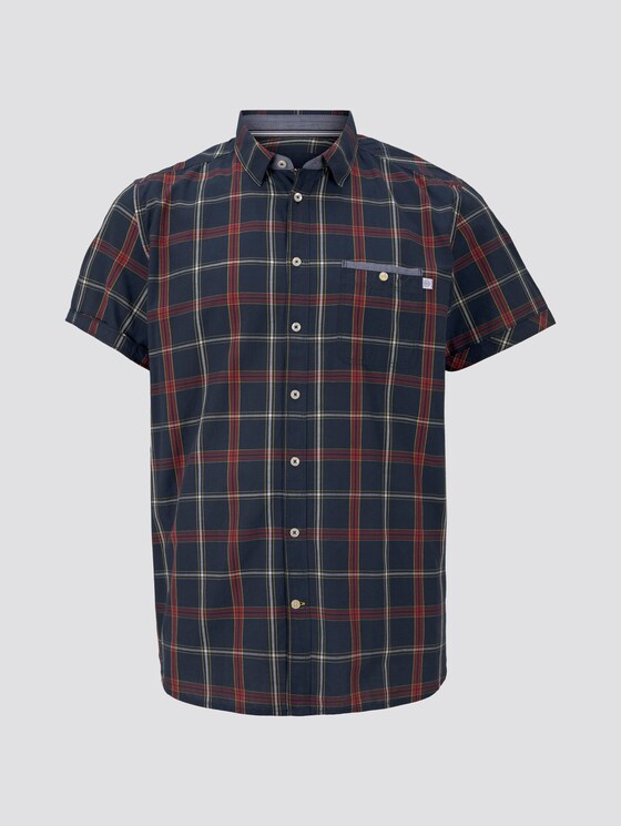Kariertes Kurzarmhemd - Männer - navy red big check Kariertes Kurzarmhemd - Männer - navy red big check - 7 - Men Plus