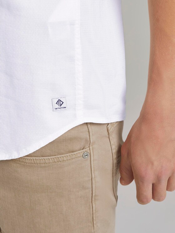 Hemd mit Turn-Ups und Brusttasche - Männer - white dobby structure Hemd mit Turn-Ups und Brusttasche - Männer - white dobby structure - 10 - TOM TAILOR Denim