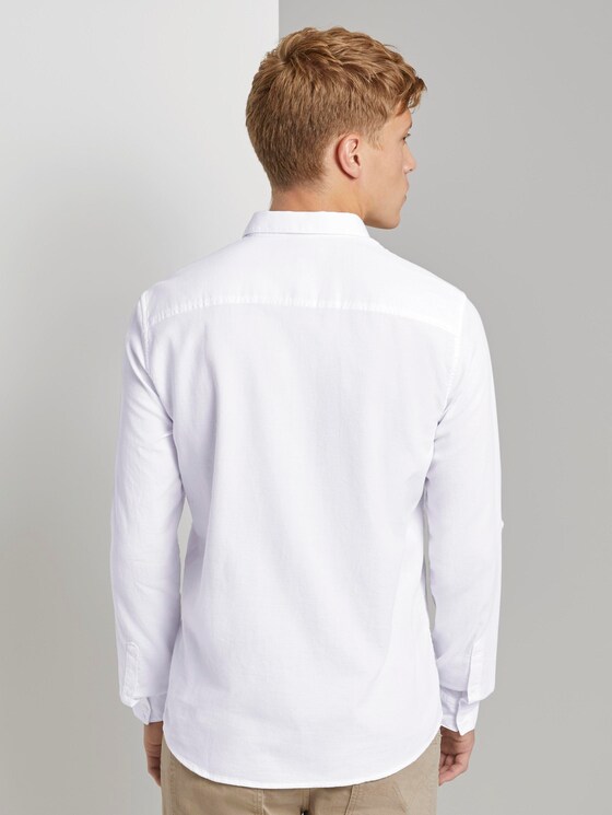 Hemd mit Turn-Ups und Brusttasche - Männer - white dobby structure Hemd mit Turn-Ups und Brusttasche - Männer - white dobby structure - 2 - TOM TAILOR Denim