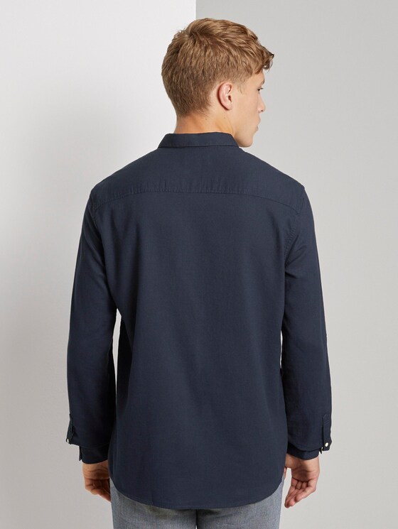 Hemd mit Turn-Ups und Brusttasche - Männer - navy dobby structure Hemd mit Turn-Ups und Brusttasche - Männer - navy dobby structure - 2 - TOM TAILOR Denim