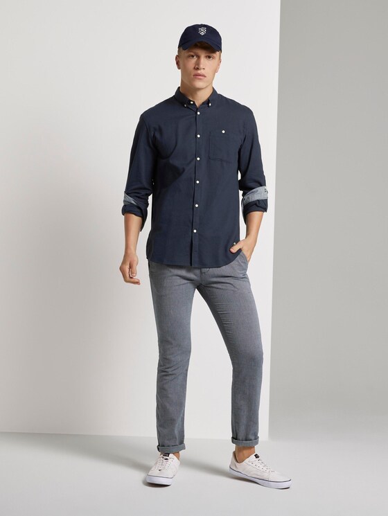 Hemd mit Turn-Ups und Brusttasche - Männer - navy dobby structure Hemd mit Turn-Ups und Brusttasche - Männer - navy dobby structure - 3 - TOM TAILOR Denim