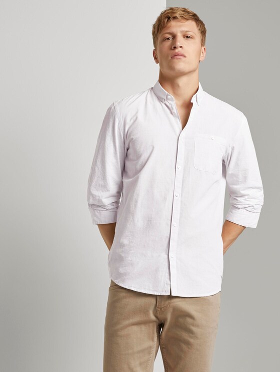 Hemd mit 3/4-Arm - Männer - white grey slub stripe Hemd mit 3/4-Arm - Männer - white grey slub stripe - 5 - TOM TAILOR Denim