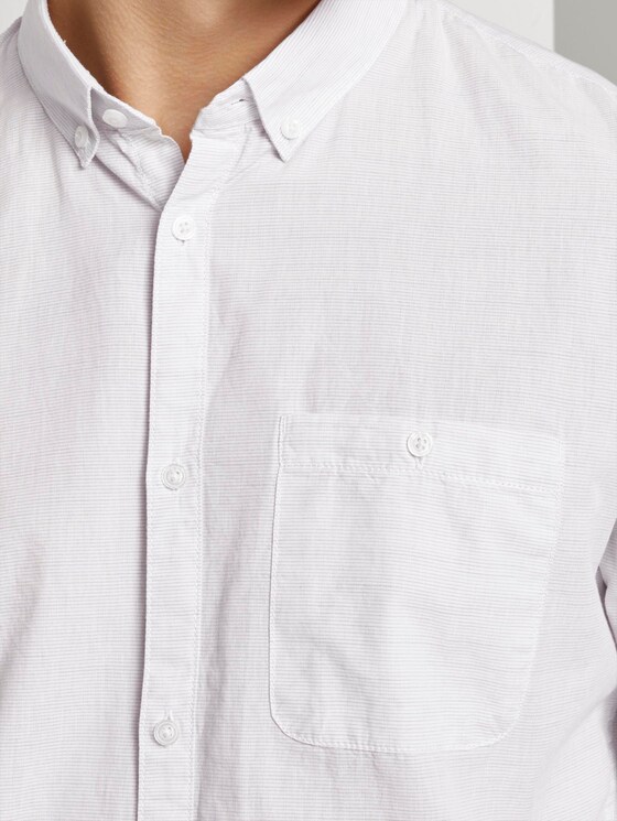 Hemd mit 3/4-Arm - Männer - white grey slub stripe Hemd mit 3/4-Arm - Männer - white grey slub stripe - 9 - TOM TAILOR Denim