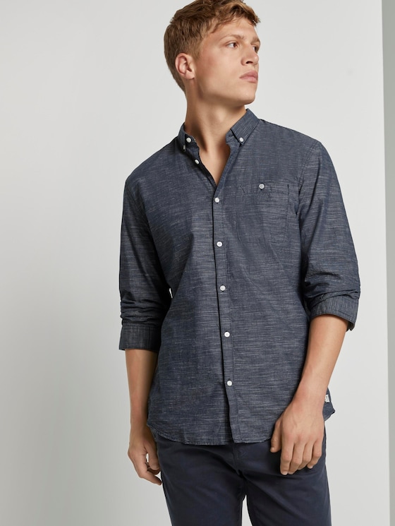 Hemd mit 3/4-Arm - Männer - blue slub stripe Hemd mit 3/4-Arm - Männer - blue slub stripe - 5 - TOM TAILOR Denim
