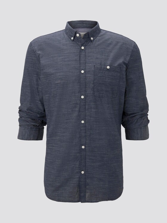 Hemd mit 3/4-Arm - Männer - blue slub stripe Hemd mit 3/4-Arm - Männer - blue slub stripe - 7 - TOM TAILOR Denim