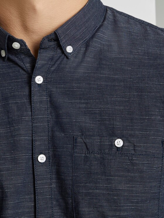 Hemd mit 3/4-Arm - Männer - blue slub stripe Hemd mit 3/4-Arm - Männer - blue slub stripe - 9 - TOM TAILOR Denim