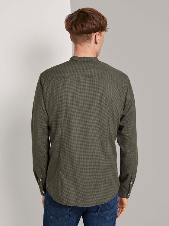 Gemustertes Hemd mit kurzem Stehkragen - Männer - olive mini jaquard pattern Gemustertes Hemd mit kurzem Stehkragen - Männer - olive mini jaquard pattern - 2 - TOM TAILOR Denim
