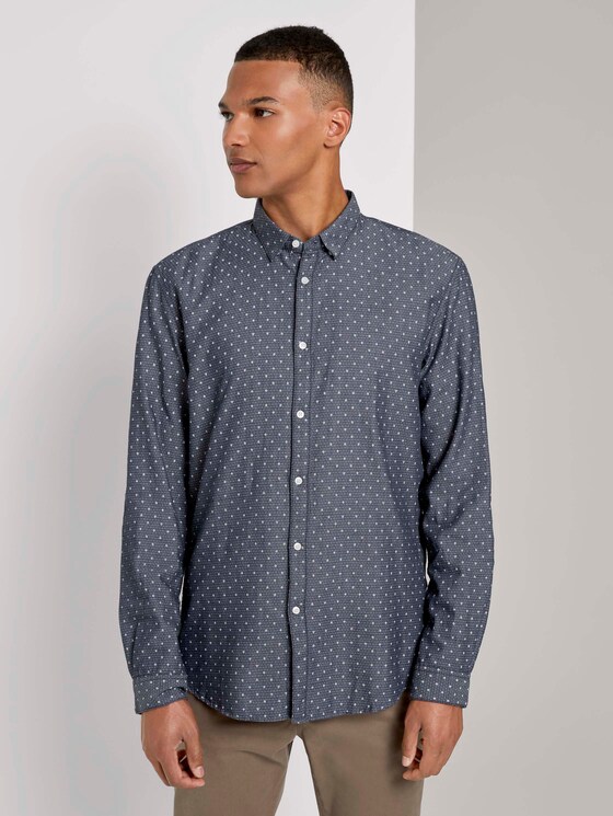 Fein gemustertes Hemd - Männer - navy stripy rhombus print Fein gemustertes Hemd - Männer - navy stripy rhombus print - 1 - TOM TAILOR Denim