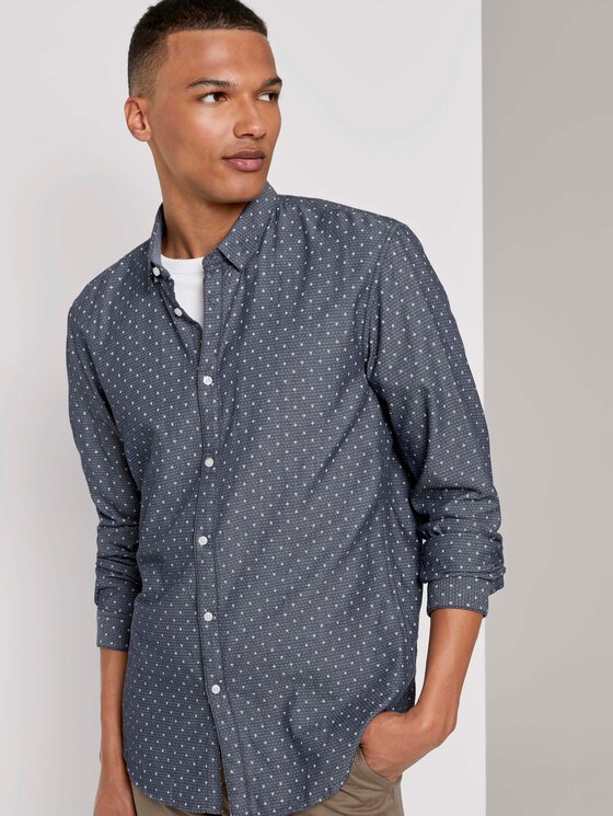 Fein gemustertes Hemd - Männer - navy stripy rhombus print Fein gemustertes Hemd - Männer - navy stripy rhombus print - 5 - TOM TAILOR Denim