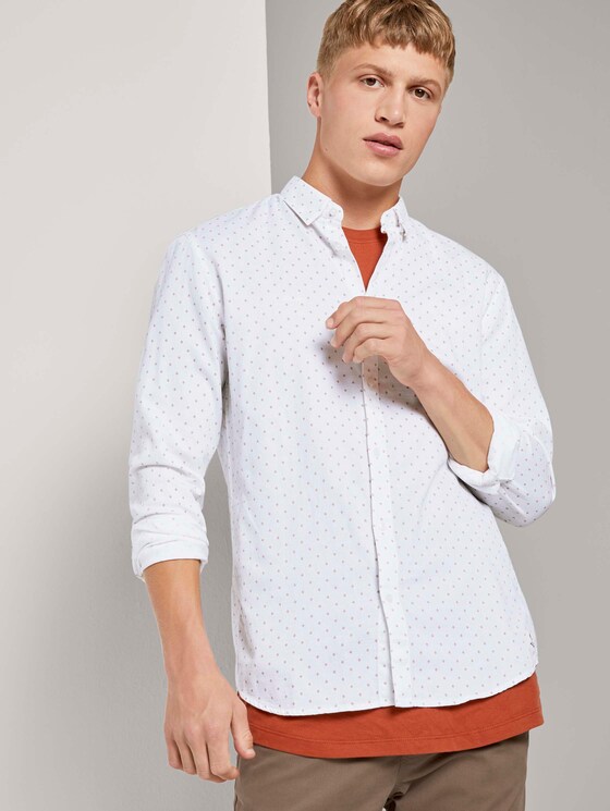 Fein gemustertes Hemd - Männer - white stripy rhombus print Fein gemustertes Hemd - Männer - white stripy rhombus print - 5 - TOM TAILOR Denim
