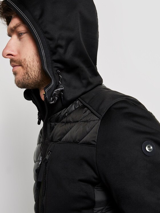 Hybrid-Steppjacke mit Kapuze - Männer - Black Hybrid-Steppjacke mit Kapuze - Männer - Black - 9 - TOM TAILOR