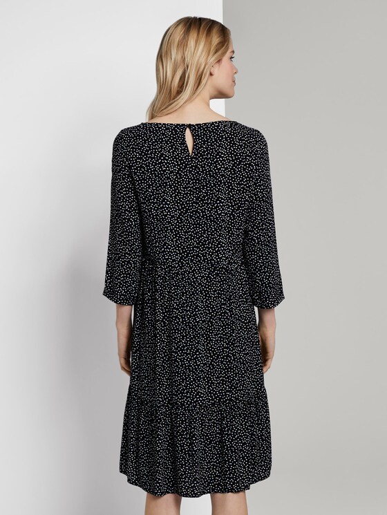 Dotted flounce dress in a midi length - Women - black offwhite dot print Dotted flounce dress in a midi length - Women - black offwhite dot print - 2 - TOM TAILOR