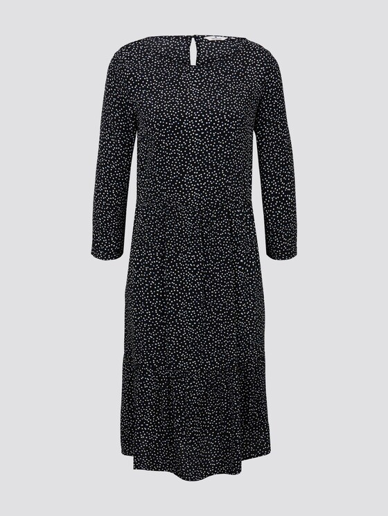 Dotted flounce dress in a midi length - Women - black offwhite dot print Dotted flounce dress in a midi length - Women - black offwhite dot print - 7 - TOM TAILOR