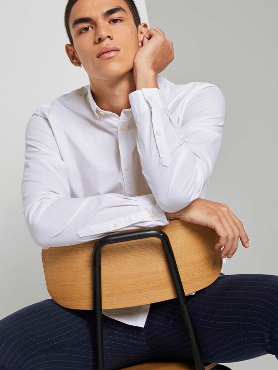 Shirt with a chest pocket - Men - White Shirt with a chest pocket - Men - White - 10 - TOM TAILOR Denim