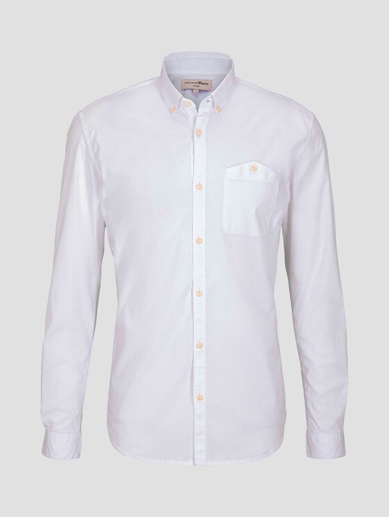 Shirt with a chest pocket - Men - White Shirt with a chest pocket - Men - White - 7 - TOM TAILOR Denim