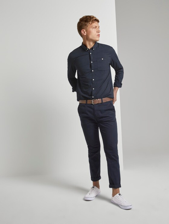 Gemustertes Hemd mit Stretch-Anteil - Männer - navy twisted element print Gemustertes Hemd mit Stretch-Anteil - Männer - navy twisted element print - 3 - TOM TAILOR Denim