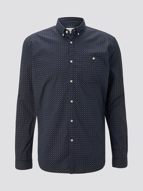 Gemustertes Hemd mit Stretch-Anteil - Männer - navy twisted element print Gemustertes Hemd mit Stretch-Anteil - Männer - navy twisted element print - 7 - TOM TAILOR Denim