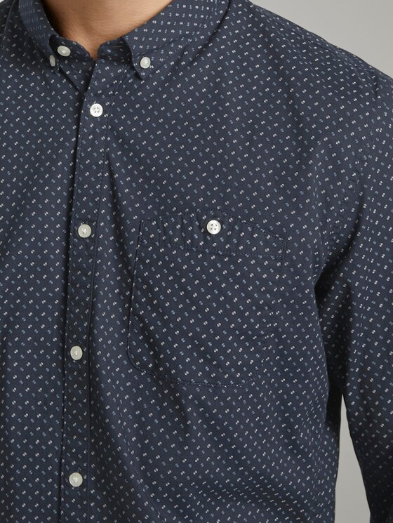 Gemustertes Hemd mit Stretch-Anteil - Männer - navy twisted element print Gemustertes Hemd mit Stretch-Anteil - Männer - navy twisted element print - 9 - TOM TAILOR Denim