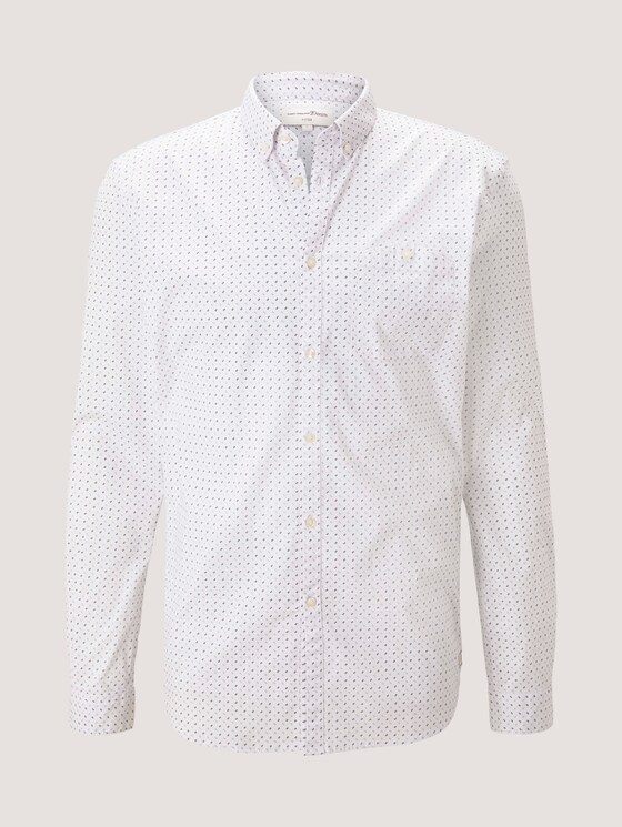 Gemustertes Hemd mit Stretch-Anteil - Männer - white twisted element print Gemustertes Hemd mit Stretch-Anteil - Männer - white twisted element print - 7 - TOM TAILOR Denim