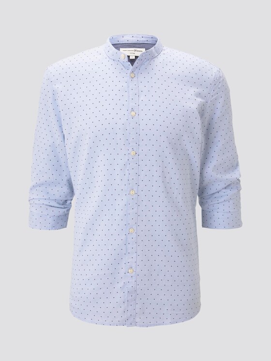 Gemustertes Stehkragen-Hemd mit 3/4-Arm - Männer - blue filled triangle print Gemustertes Stehkragen-Hemd mit 3/4-Arm - Männer - blue filled triangle print - 7 - TOM TAILOR Denim