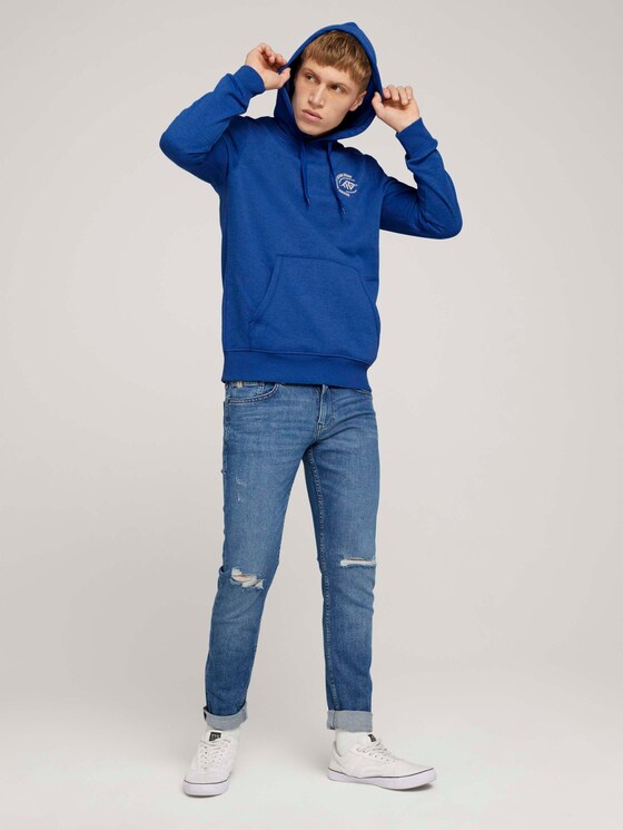 Hoodie mit Print - Männer - Shiny Royal Hoodie mit Print - Männer - Shiny Royal - 3 - TOM TAILOR Denim