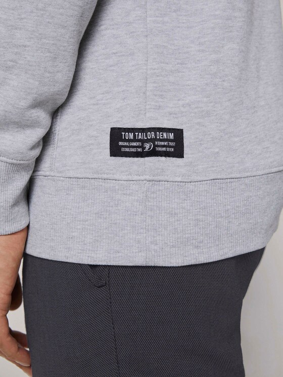Hoodie mit Print - Männer - Light Stone Grey Melange Hoodie mit Print - Männer - Light Stone Grey Melange - 10 - TOM TAILOR Denim