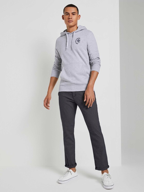 Hoodie mit Print - Männer - Light Stone Grey Melange Hoodie mit Print - Männer - Light Stone Grey Melange - 3 - TOM TAILOR Denim