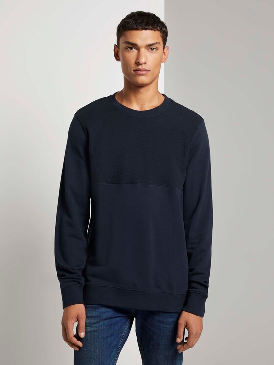 Sweatshirt mit Stepp-Struktur - Männer - Sky Captain Blue Sweatshirt mit Stepp-Struktur - Männer - Sky Captain Blue - 1 - TOM TAILOR Denim