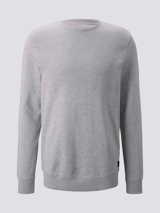 Sweatshirt mit Stepp-Struktur - Männer - Light Stone Grey Melange Sweatshirt mit Stepp-Struktur - Männer - Light Stone Grey Melange - 7 - TOM TAILOR Denim