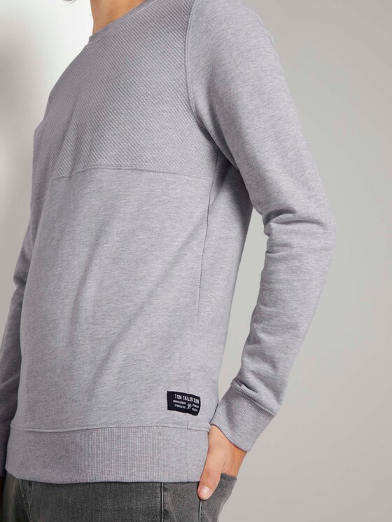 Sweatshirt mit Stepp-Struktur - Männer - Light Stone Grey Melange Sweatshirt mit Stepp-Struktur - Männer - Light Stone Grey Melange - 9 - TOM TAILOR Denim