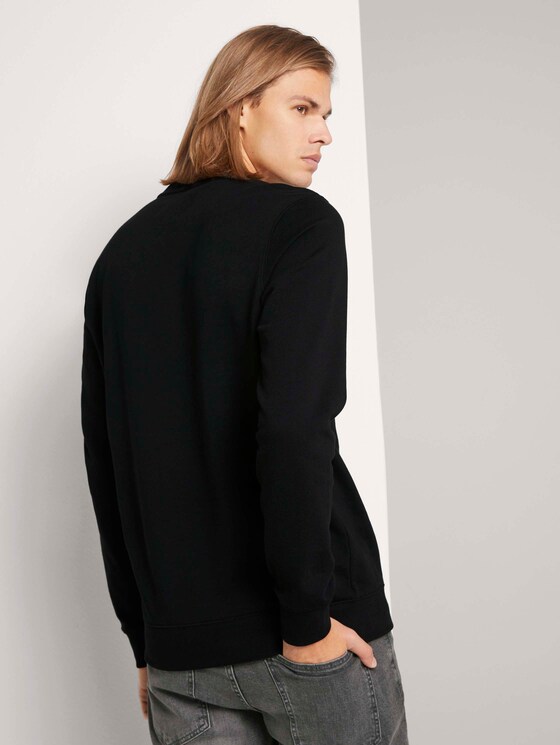 Sweatshirt met stappenstructuur - Mannen - Black Sweatshirt met stappenstructuur - Mannen - Black - 2 - TOM TAILOR Denim