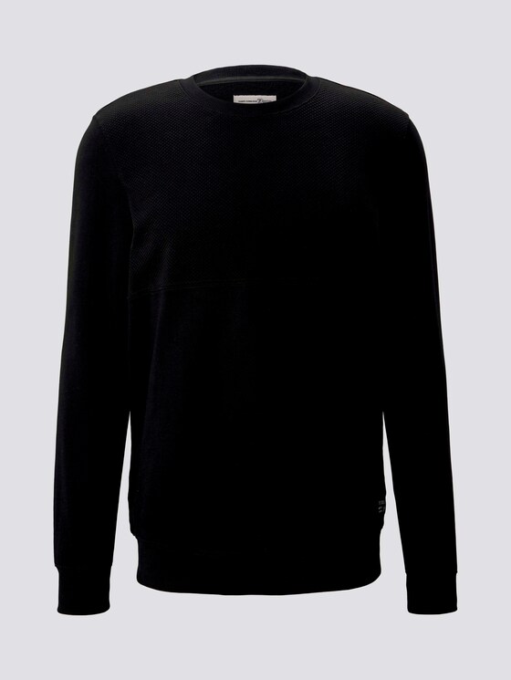 Sweatshirt met stappenstructuur - Mannen - Black Sweatshirt met stappenstructuur - Mannen - Black - 7 - TOM TAILOR Denim