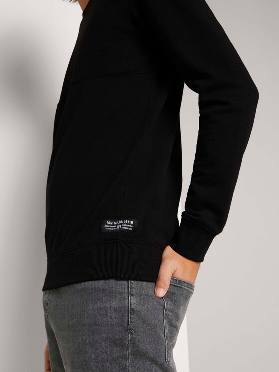 Sweatshirt met stappenstructuur - Mannen - Black Sweatshirt met stappenstructuur - Mannen - Black - 9 - TOM TAILOR Denim
