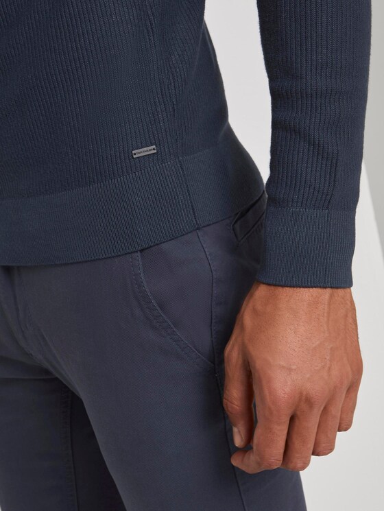 Pullover mit Streifenstruktur - Männer - Dark Blue Pullover mit Streifenstruktur - Männer - Dark Blue - 10 - TOM TAILOR