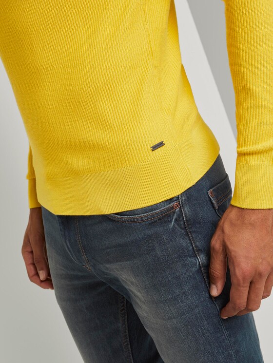 Pullover mit Streifenstruktur - Männer - Californian Yellow Pullover mit Streifenstruktur - Männer - Californian Yellow - 10 - TOM TAILOR