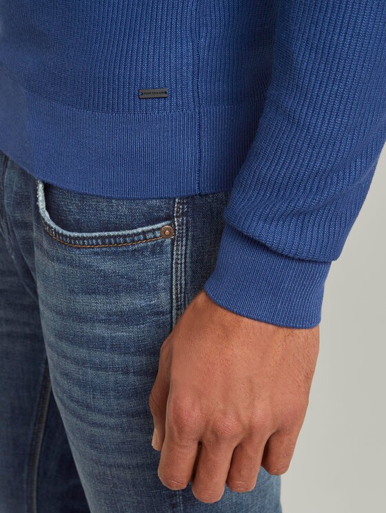 Pullover mit Streifenstruktur - Männer - after dark blue Pullover mit Streifenstruktur - Männer - after dark blue - 10 - TOM TAILOR
