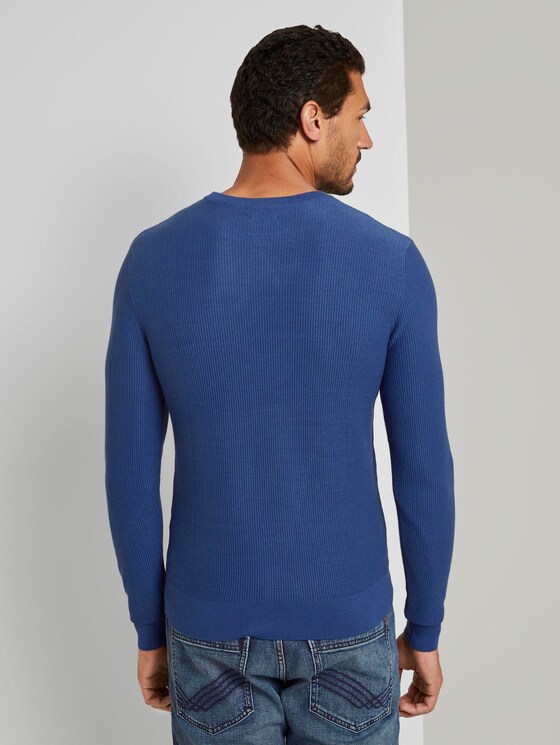 Pullover mit Streifenstruktur - Männer - after dark blue Pullover mit Streifenstruktur - Männer - after dark blue - 2 - TOM TAILOR