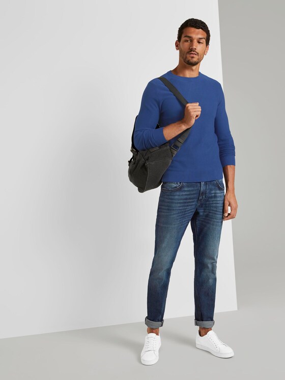 Pullover mit Streifenstruktur - Männer - after dark blue Pullover mit Streifenstruktur - Männer - after dark blue - 3 - TOM TAILOR