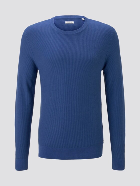 Pullover mit Streifenstruktur - Männer - after dark blue Pullover mit Streifenstruktur - Männer - after dark blue - 7 - TOM TAILOR