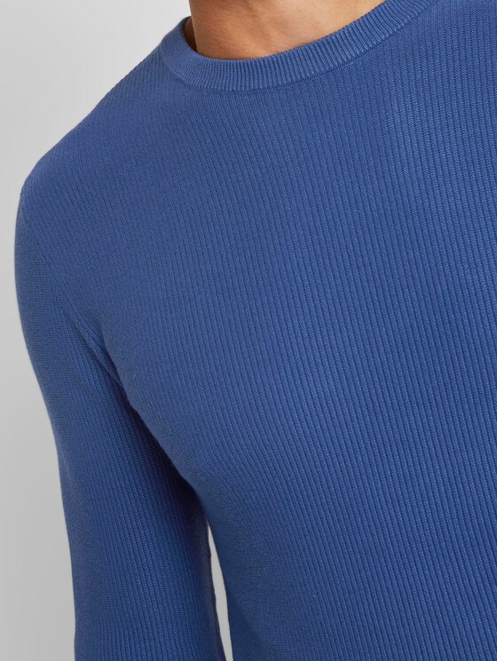 Pullover mit Streifenstruktur - Männer - after dark blue Pullover mit Streifenstruktur - Männer - after dark blue - 9 - TOM TAILOR